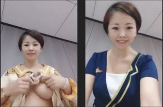 『おっぱい流出映像』中華航空の美人CA-これからお仕事なので制服に着替えま～す