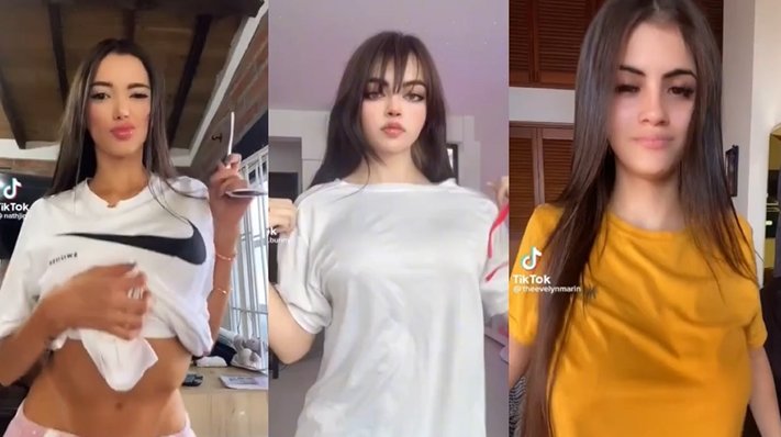 海外Tiktok エロ流行りの動画『ノーブラ爆乳チャレンジ』全員おっぱいの揺らし方が傑作