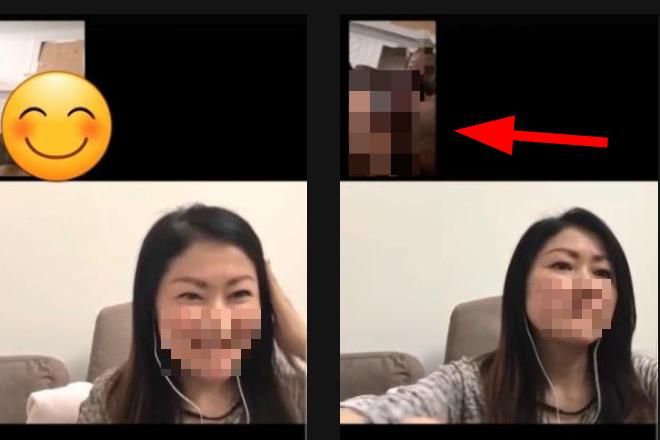通話アプリ/ 黒人のちん凸を強制的に見せつけられ,冷めた目でキレる日本語の女先生