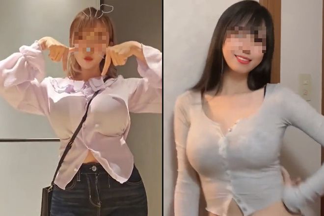 推定Iカップ！アニメみたいなサイズした着衣爆乳の女の子さん..乳袋がエロいw (動画あり)