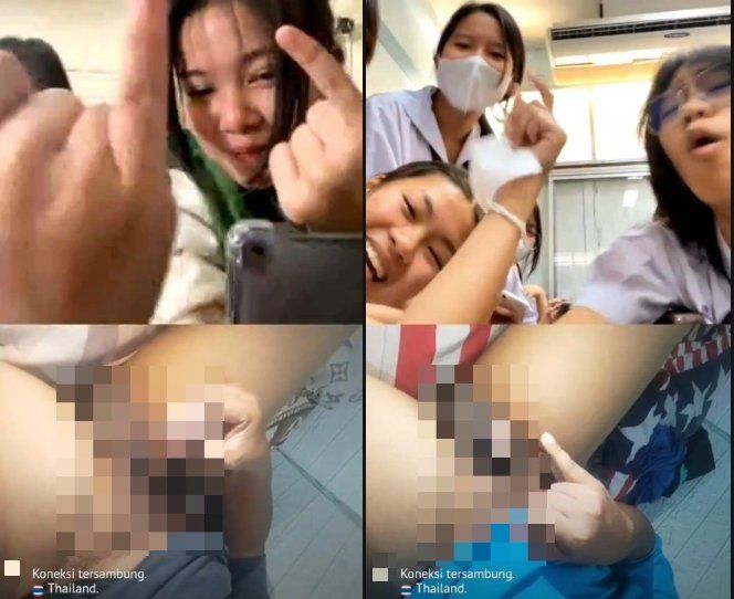 海外チン凸アプリのビデオ通話にてちんちん見せつけられたタイの女子高生、めっちゃ最強だった動画ww