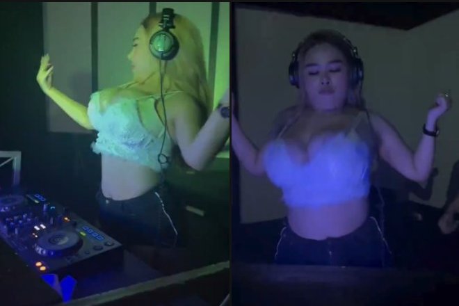 クラブで凄いおっぱい揺らしながら音楽プレイしてる爆乳DJ が見つかるwww