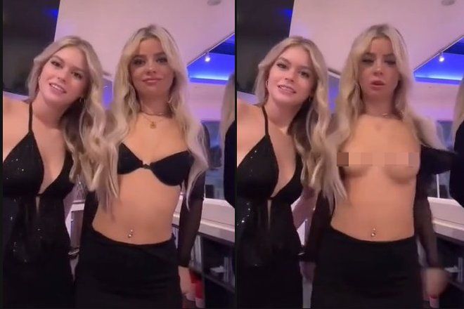 『放送事故 えろ動画』インスタライブ中に着衣のブラが弾けて貧乳をポロリww他2つ