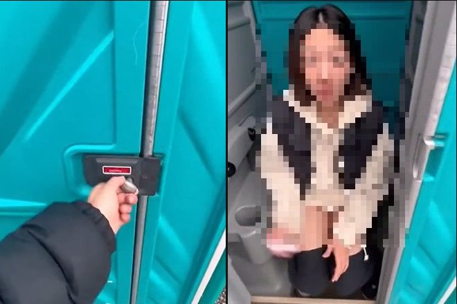 『動画』女性OL、鍵壊れてる公衆トイレで変態に突撃された結果..www