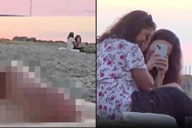 『チン見せ動画』海水浴場でアジア人美女の横で凸した反応…興奮して勃起してしまうwwww