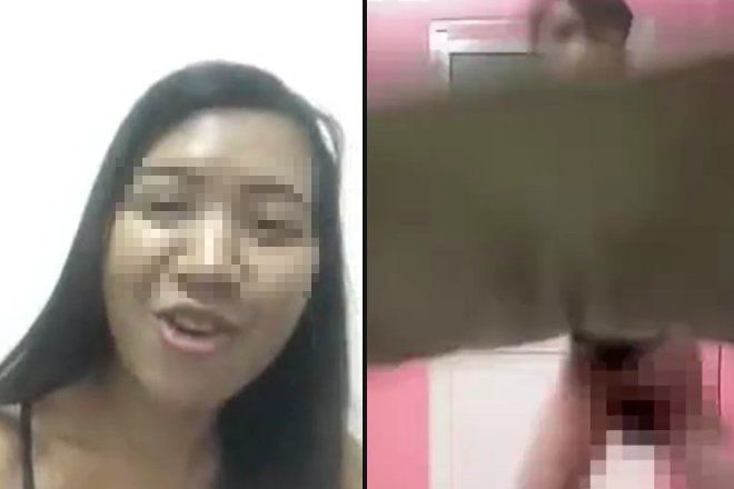 女子の前でアキラ100%チャレンジ中のフルチン♂, 失敗してチ●コ丸見えに..※動画あり