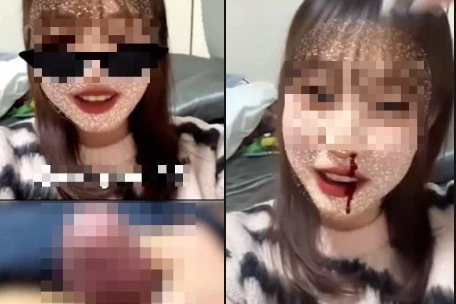 『動画』ち〇ちんだと知らずモロ射精まで見た後のギャル,こうなる..笑